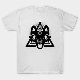 Mystic Wolf Head in Black T-Shirt